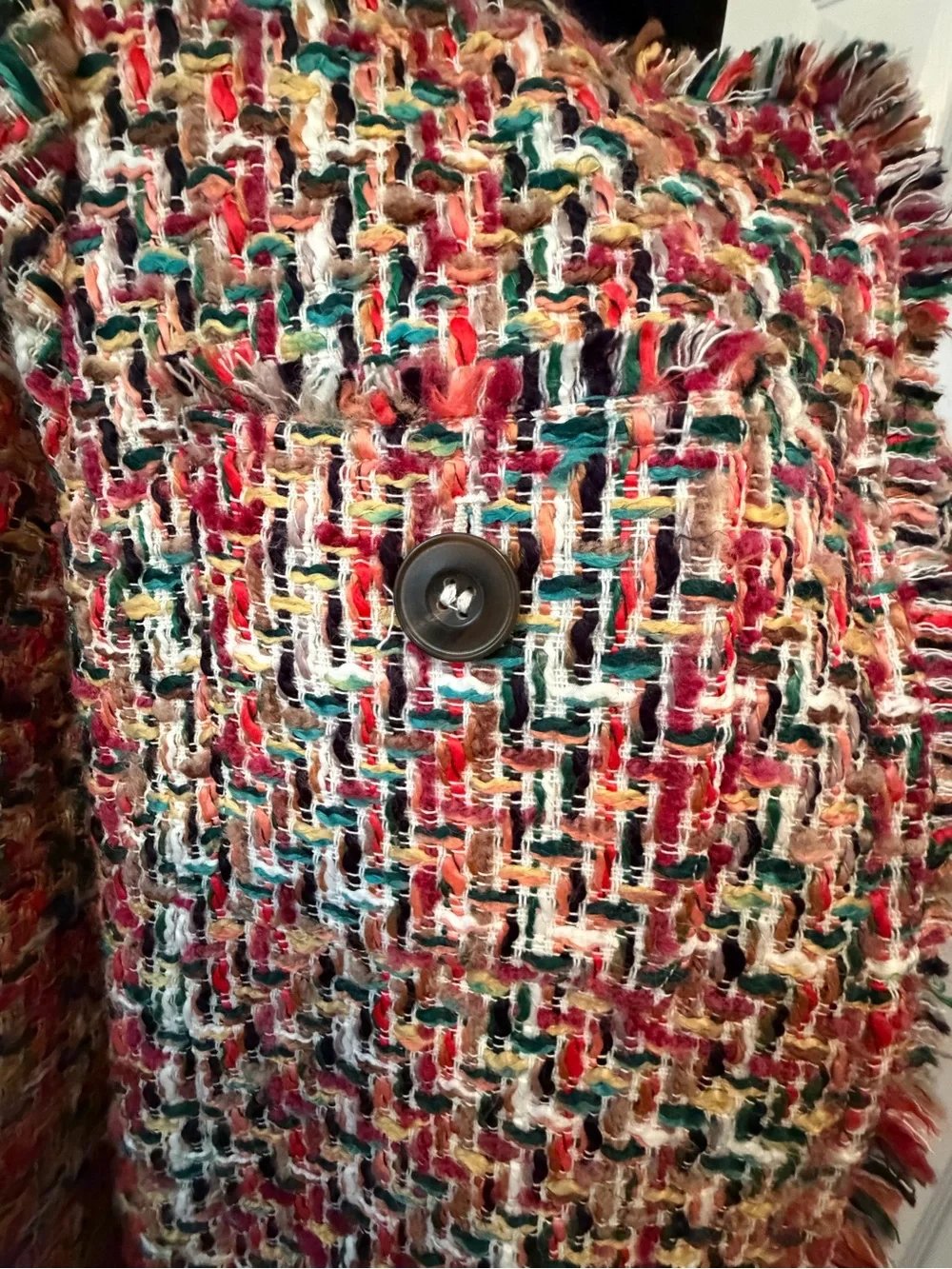 Talbots Multi Color Candy Tweed Fringe Topper Size 16 - Picture 8 of 16